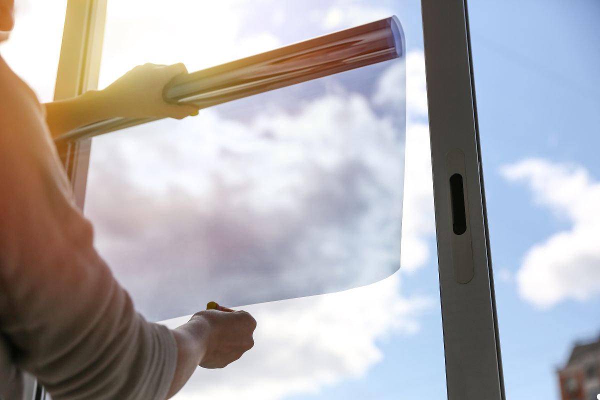 A person stands by a window, holding a piece of paper up for visibility against the light streaming through.